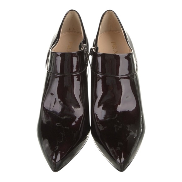 Prada Deep Violet Patent Leather Pointed-Toe Ankle Bootie, US 8/39 - Picture 10 of 15